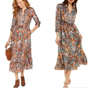 J. McLaughlin Autumn Floral Midi Dress